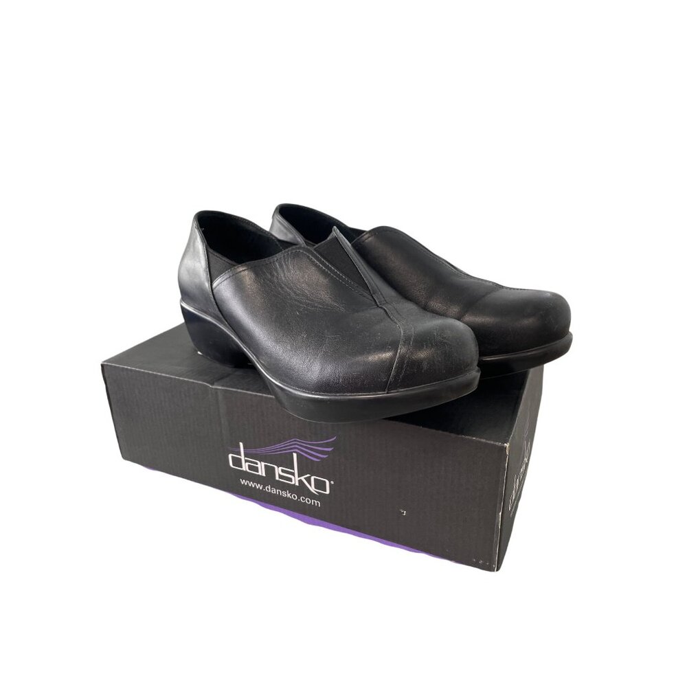 Dansko Arden Nappa Slip On Leather Shoe Size 39 Black Comfort Travel Career Work
